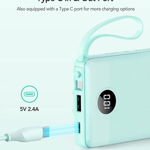 Portable Charger Power Bank, 10000mAh Travel Essentials Battery Pack, 5 Outputs - Picture 3 of 8